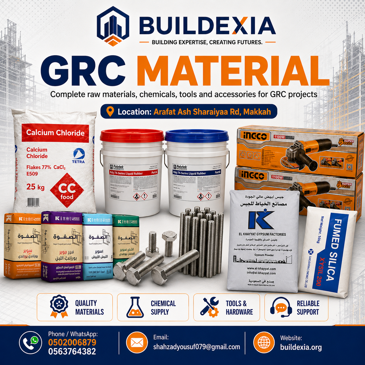 GRC Material and Gypsum Board Supplier in KSA | Buildexia Company