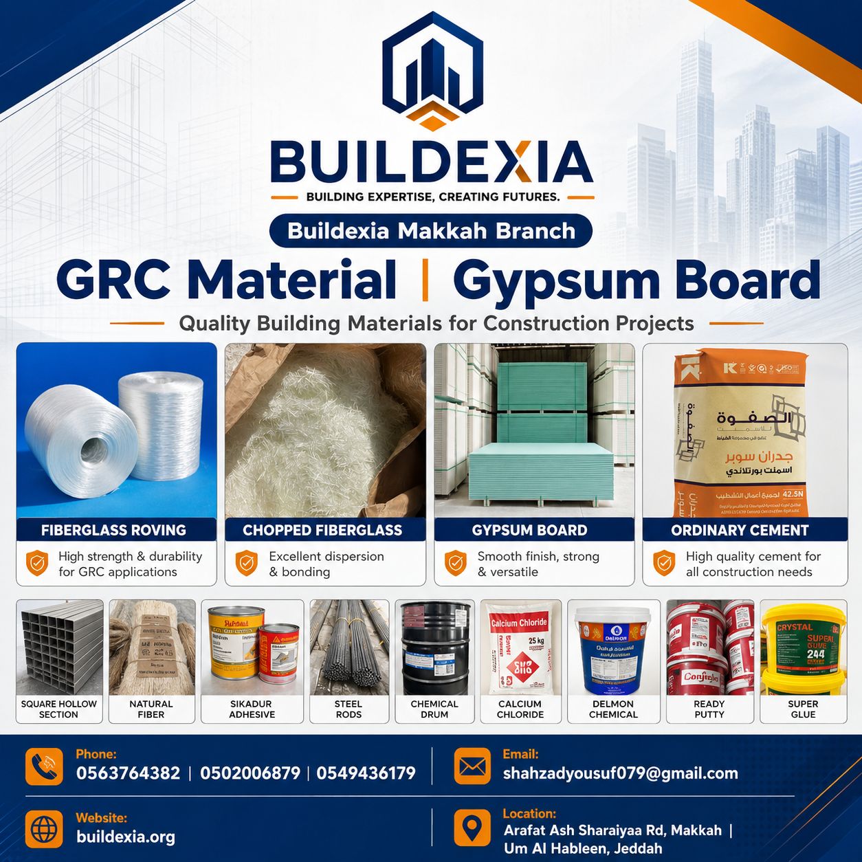 GRC Material in Makkah and Jeddah Branch | Buildexia Company