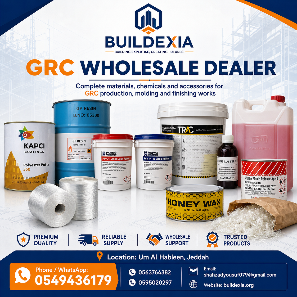 GRC Material Wholesale Dealer in Jeddah and Makkah