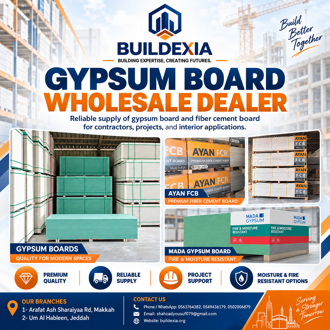 Gypsum Board and GRC Material Supplier in Jeddah | Buildexia Company